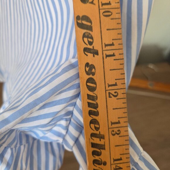 NWT SKIES ARE BLUE STRIPED ROSETTE SHOULDER V NECK BUTTONED ROMPER SIZE M - Picture 16 of 16